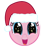 Size: 48x48 | Tagged: safe, imported from derpibooru, pinkie pie, pony, the ticket master, christmas, emoticon, excited, happy, hat, holiday, mlpforums, open mouth, picture for breezies, santa hat, solo, starry eyes