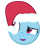 Size: 48x48 | Tagged: safe, imported from derpibooru, rainbow dash, pony, lesson zero, christmas, emoticon, hat, holiday, inverted mouth, mlpforums, picture for breezies, santa hat, solo