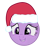 Size: 48x48 | Tagged: safe, imported from derpibooru, twilight sparkle, pony, christmas, cute, emoticon, hat, holiday, mlpforums, picture for breezies, santa hat, simple background, smiling, solo, transparent background