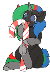 Size: 1750x2613 | Tagged: safe, artist:cookiedo, imported from derpibooru, oc, oc:thinkpony, pony, unicorn, candy, candy cane, commission, female, food, frog (hoof), licking, mare, tongue out, underhoof, ych result, your character here