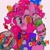 Size: 1300x1300 | Tagged: safe, artist:poneko-chan, imported from derpibooru, pinkie pie, earth pony, pony, clown, cupcake, female, food, mare, pie, simple background, smiley face, smiling, solo, sticker