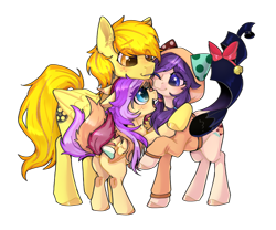 Size: 3000x2500 | Tagged: safe, artist:peace anya, imported from derpibooru, oc, oc only, oc:firefly, oc:lithewind plum, oc:uplifting tamira, pegasus, pony, derpibooru community collaboration, 2021 community collab, butt, clothes, cute, family, female, filly, freckles, hoodie, male, mare, ocbetes, plot, ribbon, simple background, stallion, transparent background, trio