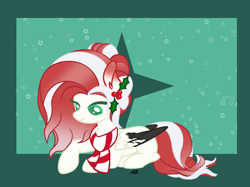 Size: 1206x904 | Tagged: safe, artist:stelladiamond, imported from derpibooru, oc, oc only, oc:stella, pegasus, pony, clothes, female, lying down, mare, prone, scarf, solo, two toned wings, wings