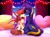 Size: 4222x3100 | Tagged: safe, artist:airiniblock, imported from derpibooru, oc, oc only, oc:airi, oc:vajr, bat pony, pony, unicorn, aijr, bat pony oc, bat wings, chest fluff, christmas, duo, holiday, looking into each others eyes, rcf community, string lights, vairi, window, wings