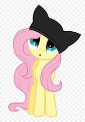 Size: 400x571 | Tagged: safe, artist:kaiilu, imported from derpibooru, fluttershy, pegasus, pony, cat hat, cute, female, hat, mare, shyabetes, sweet