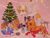 Size: 2000x1523 | Tagged: safe, artist:aniimoni, artist:kitten-in-the-jar, imported from derpibooru, oc, oc only, oc:serenity, oc:white feather, pegasus, pony, christmas, christmas tree, clothes, cookie, female, filly, food, holiday, lying down, male, mare, oc x oc, parent:oc:serenity, parent:oc:white feather, parents:serenither, plushie, present, prone, serenither, shipping, straight, sweater, tree