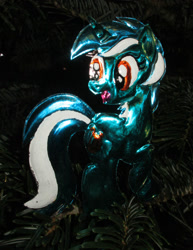 Size: 786x1017 | Tagged: safe, alternate version, artist:malte279, imported from derpibooru, lyra heartstrings, christmas, christmas lights, christmas tree, craft, hearth's warming eve, holiday, metal foil, relief, tree