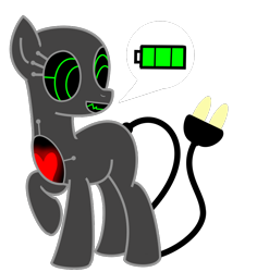 Size: 868x921 | Tagged: safe, artist:amgiwolf, imported from derpibooru, oc, oc only, pony, robot, robot pony, looking back, pictogram, raised hoof, simple background, solo, transparent background