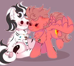 Size: 3664x3258 | Tagged: safe, artist:2pandita, imported from derpibooru, oc, oc only, pegasus, pony, zebra, chibi, tongue out