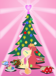 Size: 1800x2448 | Tagged: safe, anonymous artist, imported from derpibooru, big macintosh, fluttershy, oc, oc:late riser, bird, earth pony, owl, pegasus, pony, series:fm holidays, series:hearth's warming advent calendar, advent calendar, baby, baby pony, blanket, christmas, christmas tree, clothes, coffee mug, colt, eyes closed, family, female, fluttermac, hearth's warming, holiday, intertwined tails, lineless, male, mug, offspring, onomatopoeia, parent:big macintosh, parent:fluttershy, parents:fluttermac, pillow, plushie, pointy ponies, present, scarf, shipping, sleeping, smiling, sound effects, straight, tail, tree, zzz