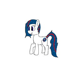 Size: 896x697 | Tagged: artist needed, source needed, safe, oc, oc only, oc:nasapone, earth pony, pony, female, mare, raised hoof, simple background, smiling, solo, white background