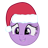 Size: 48x48 | Tagged: safe, imported from derpibooru, twilight sparkle, christmas, cute, emoticon, hat, holiday, mlpforums, picture for breezies, santa hat, simple background, smiling, solo, transparent background