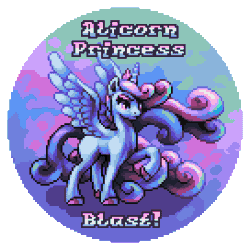 Size: 272x272 | Tagged: safe, artist:pix3m, imported from derpibooru, oc, oc only, oc:princess zenith, alicorn, pony, alicorn oc, eyeshadow, gif, horn, makeup, non-animated gif, pixel art, solo, wings