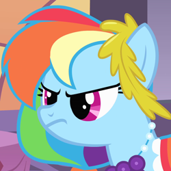 Size: 950x950 | Tagged: safe, imported from derpibooru, screencap, rainbow dash, pegasus, pony, the best night ever, cropped, female, frustrated, mare, reaction image, solo