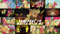 Size: 1986x1118 | Tagged: safe, edit, edited screencap, editor:quoterific, imported from derpibooru, screencap, apple bloom, applejack, big macintosh, chimera sisters, granny smith, scootaloo, sweetie belle, chimera, somepony to watch over me, cutie mark, cutie mark crusaders, multiple heads, three heads