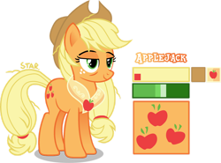 Size: 1280x948 | Tagged: safe, artist:star-gaze-pony, imported from derpibooru, applejack, pony, older, older applejack, redesign, simple background, solo, transparent background