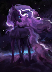 Size: 1900x2659 | Tagged: safe, artist:weird--fish, idw, imported from derpibooru, nightmare rarity, pony, unicorn, ethereal mane, solo