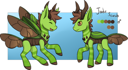 Size: 1036x571 | Tagged: safe, artist:dreepymom, artist:the-dreepy-mom, imported from derpibooru, oc, oc only, oc:jade scarab, changedling, changeling, male, solo