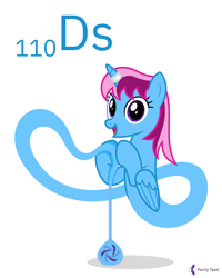 Size: 4000x5000 | Tagged: safe, artist:parclytaxel, imported from derpibooru, oc, oc only, oc:parcly taxel, alicorn, genie, genie pony, pony, albumin flask, series:joycall6's periodic table, .svg available, absurd resolution, alicorn oc, bottle, chemistry, darmstadtium, female, floating, horn, looking at you, mare, periodic table, simple background, smiling, solo, tail, tail pull, trotcon, trotcon online, vector, white background, wings