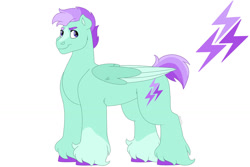 Size: 1280x854 | Tagged: safe, artist:itstechtock, imported from derpibooru, oc, oc only, pegasus, pony, magical lesbian spawn, male, offspring, parent:rainbow dash, parent:starlight glimmer, parents:glimmerdash, simple background, solo, stallion, white background