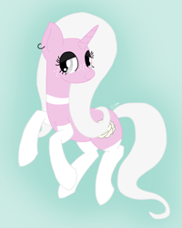 Size: 2000x2500 | Tagged: safe, artist:bloodysticktape, imported from derpibooru, pony, unicorn, pastel pony, present, simple background, solo
