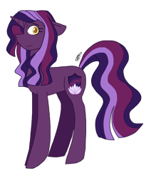 Size: 1430x1685 | Tagged: safe, artist:gallantserver, imported from derpibooru, oc, oc only, oc:hibiscus, pony, unicorn, female, magical lesbian spawn, mare, offspring, parent:tempest shadow, parent:twilight sparkle, parents:tempestlight, simple background, solo, transparent background