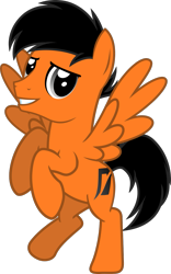 Size: 833x1335 | Tagged: safe, artist:lightningbolt, derpibooru exclusive, imported from derpibooru, oc, oc only, oc:power drift, pegasus, pony, derpibooru community collaboration, .svg available, 2021 community collab, grin, looking at you, male, raised hoof, raised leg, rearing, request, simple background, smiling, spread wings, stallion, svg, transparent background, vector, wings