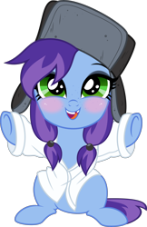 Size: 2584x4000 | Tagged: safe, artist:limedazzle, imported from derpibooru, oc, oc only, oc:cher nobyl, pony, unicorn, button up shirt, button-up shirt, cute, female, filly, foal, hat, pigtails, show accurate, simple background, solo, transparent background, ushanka