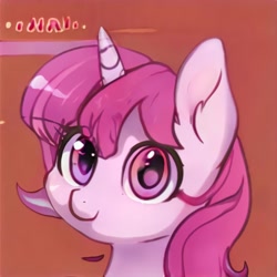 Size: 1024x1024 | Tagged: safe, artist:thisponydoesnotexist, imported from derpibooru, pony, unicorn, ai content, ai generated, generator:thisponydoesnotexist, horn, looking at you, neural network, solo