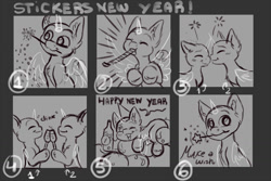 Size: 1500x1000 | Tagged: safe, artist:zobaloba, imported from derpibooru, pony, commission, happy new year, happy new year 2020, holiday, new year, solo, sticker, sticker pack, your character here