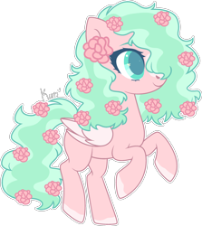 Size: 2202x2467 | Tagged: safe, artist:kurosawakuro, imported from derpibooru, oc, oc only, pegasus, pony, base used, colored wings, female, flower, flower in hair, mare, solo, wings