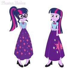 Size: 1920x1773 | Tagged: safe, alternate version, artist:phantomshadow051, imported from derpibooru, sci-twi, twilight sparkle, alicorn, human, equestria girls, alternate design, clothes, humanized, long skirt, skirt, twilight sparkle (alicorn)