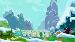 Size: 1280x720 | Tagged: safe, imported from derpibooru, screencap, hearth's warming eve (episode), background, no pony, ponyville, scenic ponyville, snow, winter