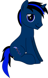 Size: 787x1290 | Tagged: safe, artist:rd4590, imported from derpibooru, oc, oc only, oc:midnight star, pony, unicorn, derpibooru community collaboration, 2021 community collab, simple background, sitting, solo, transparent background