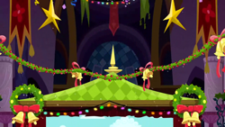 Size: 1280x720 | Tagged: safe, imported from derpibooru, screencap, hearth's warming eve (episode), background, canterlot, liminal space, no pony, scenic ponyville, stage