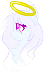 Size: 1544x2236 | Tagged: safe, artist:diamondmusicmlp, artist:riariirii2, imported from derpibooru, oc, oc only, earth pony, pony, bust, collaboration, earth pony oc, eyelashes, halo, simple background, solo, transparent background