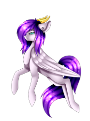 Size: 1932x2600 | Tagged: safe, artist:minelvi, imported from derpibooru, oc, oc only, pony, ear piercing, horns, piercing, simple background, transparent background, wings