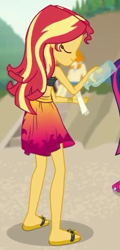 Size: 268x559 | Tagged: safe, imported from derpibooru, screencap, sci-twi, sunset shimmer, twilight sparkle, valhallen, equestria girls, equestria girls series, x marks the spot, clothes, cropped, sarong, sleeveless, swimsuit