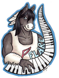 Size: 422x552 | Tagged: safe, artist:hollyann, imported from derpibooru, oc, oc only, anthro, earth pony, bust, clothes, earth pony oc, keyboard, male, nail polish, solo, traditional art