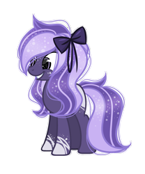 Size: 1911x2296 | Tagged: safe, artist:riariirii2, imported from derpibooru, oc, oc only, earth pony, pony, base used, bow, earth pony oc, ethereal mane, female, grin, grni, hair bow, mare, simple background, smiling, solo, starry mane, transparent background