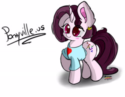 Size: 2580x2000 | Tagged: safe, artist:hisp, imported from derpibooru, oc, oc:amare minuet, pony, unicorn, clothes, cute, mascot, simple background, url