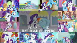Size: 1978x1113 | Tagged: safe, edit, edited screencap, editor:quoterific, imported from derpibooru, screencap, applejack, misty fly, rainbow dash, rarity, soarin', spike, spitfire, a canterlot wedding, castle sweet castle, just for sidekicks, rarity investigates, scare master, sonic rainboom (episode), suited for success, swarm of the century, the crystal empire, the end in friend, the last roundup, dashie antoinette, female, golden oaks library, jewelry, lesbian, powdered wig, raridash, shipping, tiara, twilight's castle
