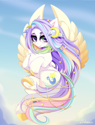 Size: 4000x5250 | Tagged: safe, artist:xsatanielx, imported from derpibooru, oc, oc only, oc:comet tail, pegasus, pony, female, looking at you, mare, rcf community, solo