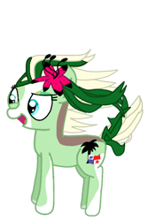 Size: 800x1200 | Tagged: safe, artist:crossovercartoons, imported from derpibooru, oc, oc only, oc:panama palm, earth pony, pony, derpibooru community collaboration, 2021 community collab, flower, flower in hair, palm tree, panama, simple background, smiling, solo, transparent background, tree