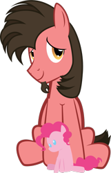 Size: 605x942 | Tagged: safe, artist:mrkat7214, derpibooru exclusive, imported from derpibooru, pinkie pie, oc, oc only, oc:ace play, earth pony, pony, derpibooru community collaboration, .svg available, 2021 community collab, facial hair, goatee, male, plushie, simple background, sitting, solo, stallion, svg, transparent background, vector