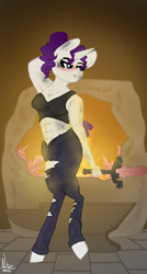 Size: 1060x1980 | Tagged: safe, artist:nootaz, imported from derpibooru, rarity, anthro, blacksmith, secret santa