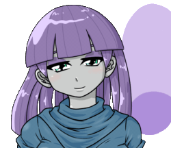 Size: 740x640 | Tagged: safe, artist:batipin, imported from derpibooru, maud pie, equestria girls, ..., animated, female, gif, japanese, looking at you, open mouth, simple background, smiling, solo, talking, talking to viewer, thank you, transparent background