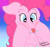 Size: 3500x3300 | Tagged: safe, alternate version, artist:demitri, imported from derpibooru, pinkie pie, earth pony, pony, blushing, chest fluff, cross-eyed, cute, daaaaaaaaaaaw, dawwww, diapinkes, gradient background, pffftftpfpfffttff, pfft, raspberry noise, redraw, signature, solo, squishy cheeks, tongue out, wingding eyes