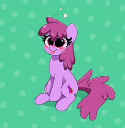 Size: 4012x4096 | Tagged: safe, artist:kittyrosie, imported from derpibooru, berry punch, berryshine, earth pony, pony, berrybetes, blushing, cute, digital art, drunk, drunk bubbles, female, smiling, solo, tongue out