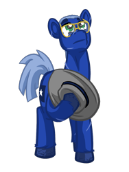 Size: 900x1200 | Tagged: safe, artist:texasuberalles, derpibooru exclusive, imported from derpibooru, oc, oc only, earth pony, pony, derpibooru community collaboration, 2021 community collab, cowboy hat, glasses, hat, hoof hold, male, ponysona, scar, simple background, solo, stallion, transparent background, unshorn fetlocks